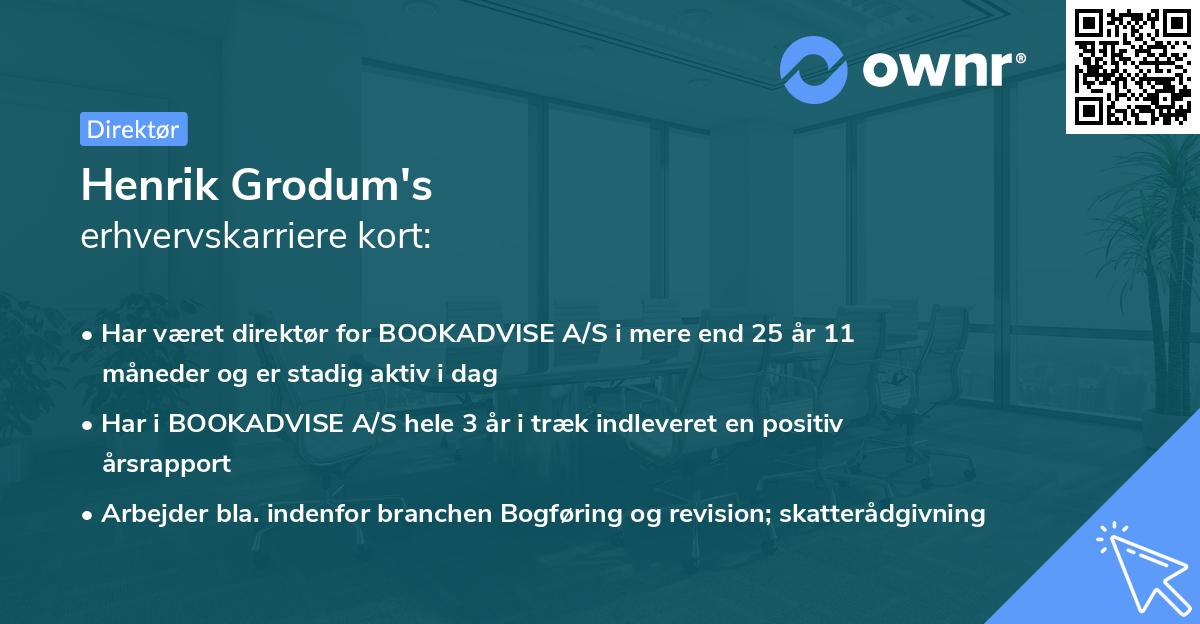 Henrik Grodum's erhvervskarriere kort