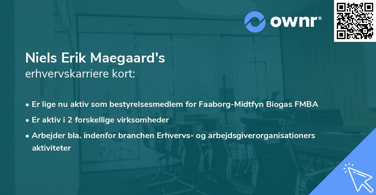Niels Erik Maegaard's erhvervskarriere kort
