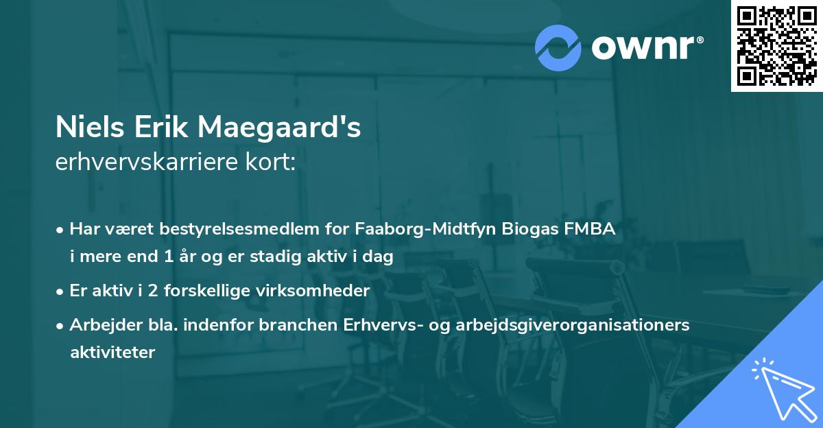 Niels Erik Maegaard's erhvervskarriere kort