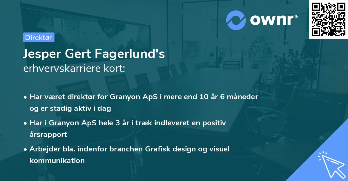 Jesper Gert Fagerlund's erhvervskarriere kort