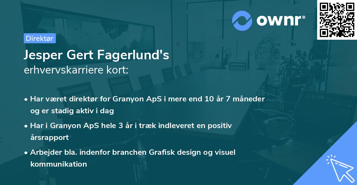 Jesper Gert Fagerlund's erhvervskarriere kort