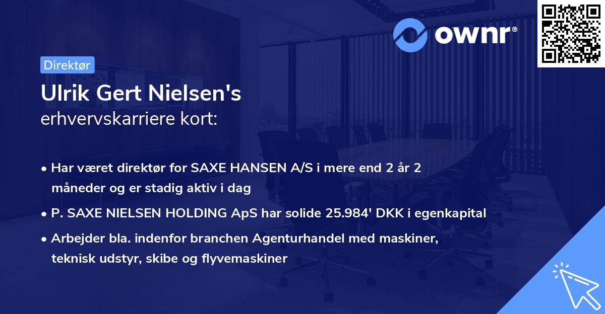 Ulrik Gert Nielsen's erhvervskarriere kort