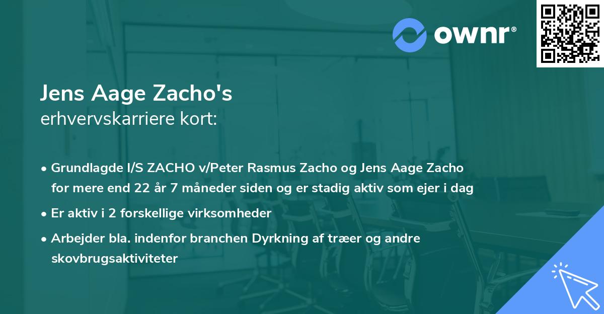Jens Aage Zacho's erhvervskarriere kort