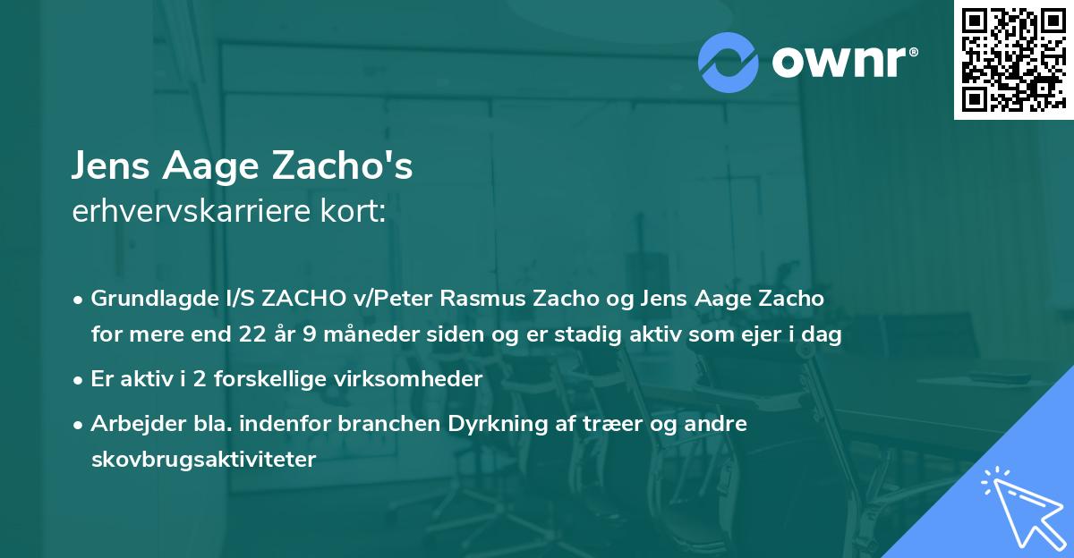 Jens Aage Zacho's erhvervskarriere kort