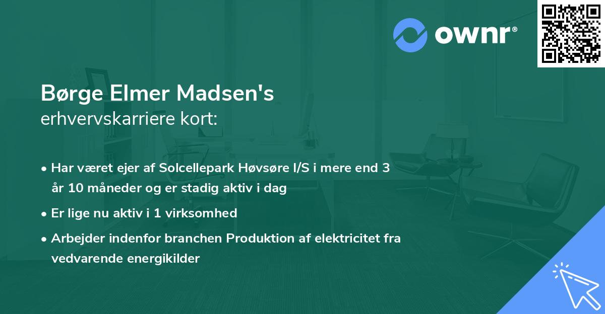 Børge Elmer Madsen's erhvervskarriere kort