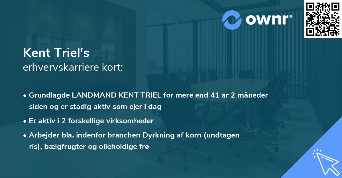 Kent Triel's erhvervskarriere kort