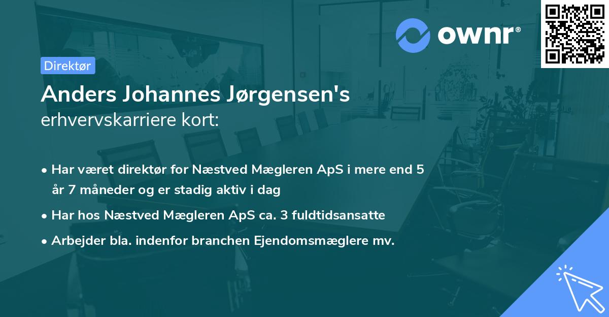 Anders Johannes Jørgensen's erhvervskarriere kort