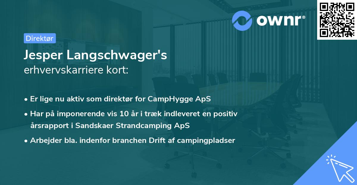 Jesper Langschwager's erhvervskarriere kort