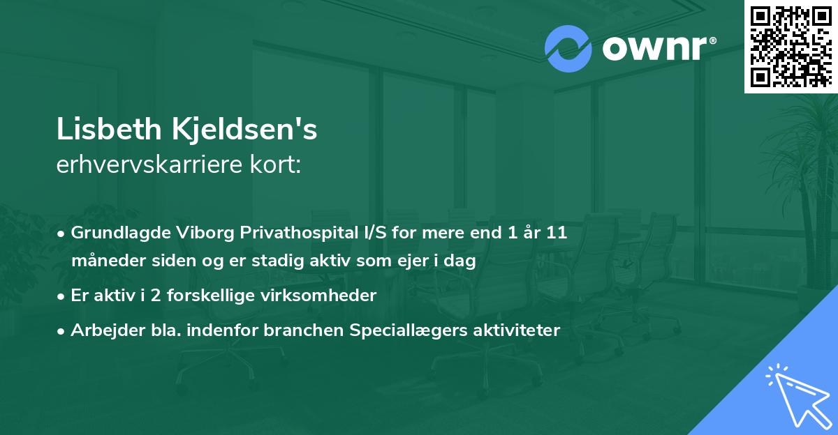 Lisbeth Kjeldsen's erhvervskarriere kort
