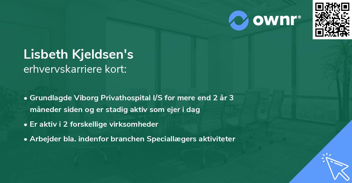 Lisbeth Kjeldsen's erhvervskarriere kort