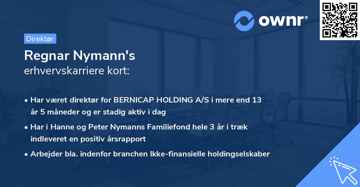Regnar Nymann's erhvervskarriere kort