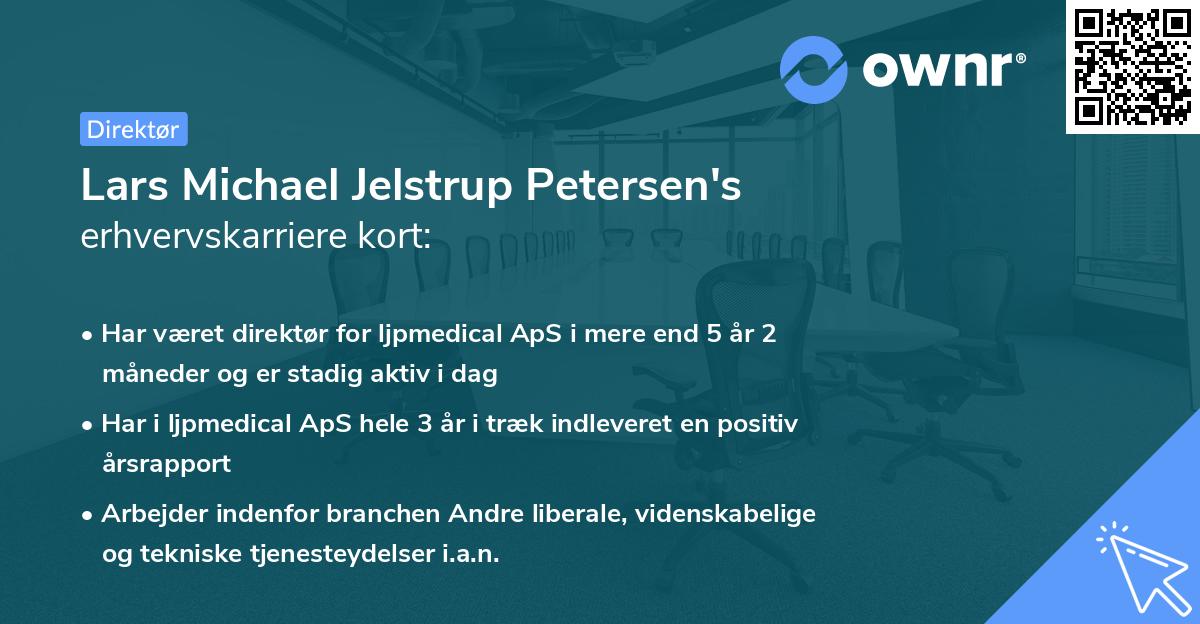 Lars Michael Jelstrup Petersen's erhvervskarriere kort