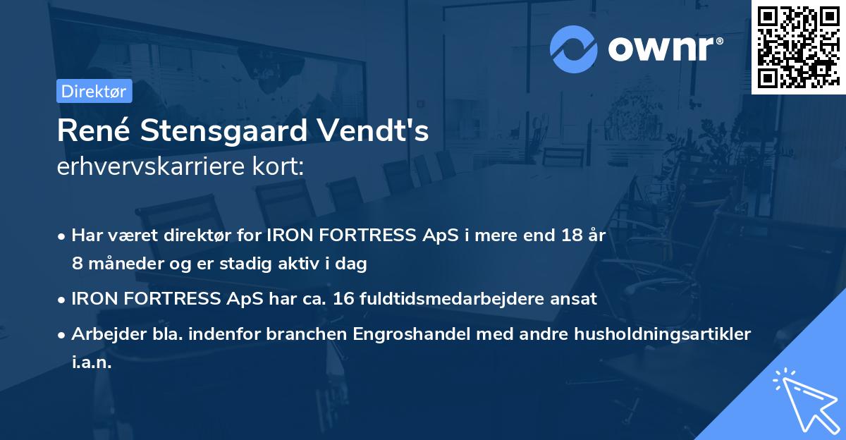 René Stensgaard Vendt's erhvervskarriere kort