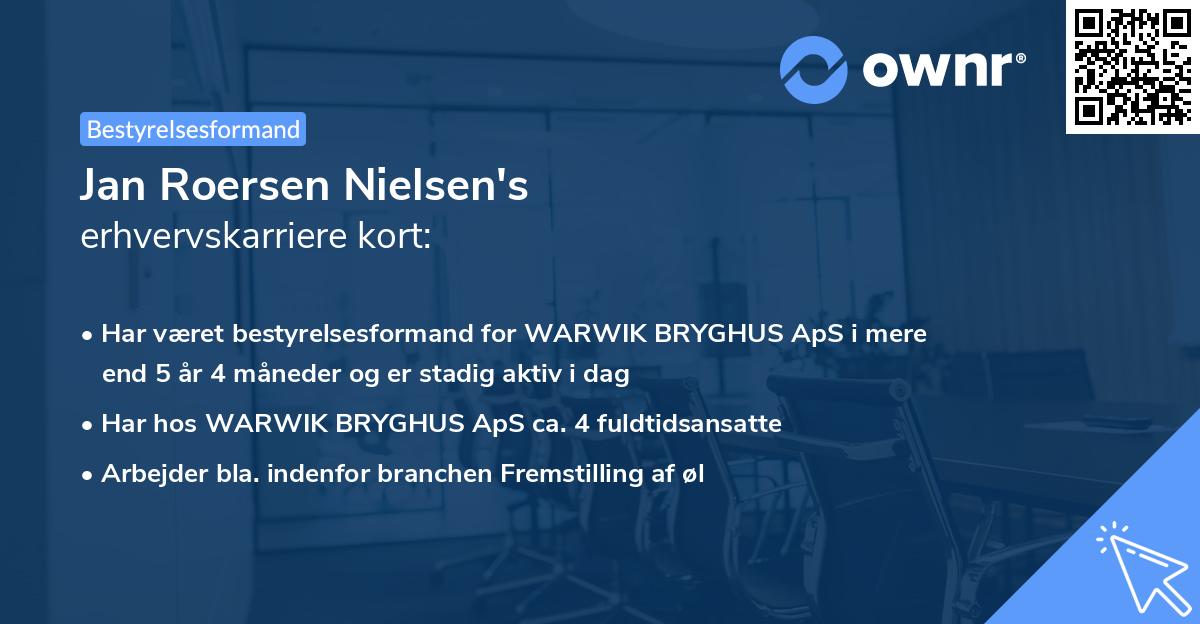 Jan Roersen Nielsen's erhvervskarriere kort