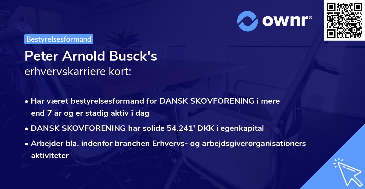 Peter Arnold Busck's erhvervskarriere kort
