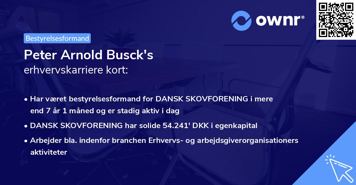 Peter Arnold Busck's erhvervskarriere kort