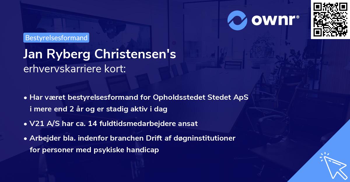 Jan Ryberg Christensen's erhvervskarriere kort