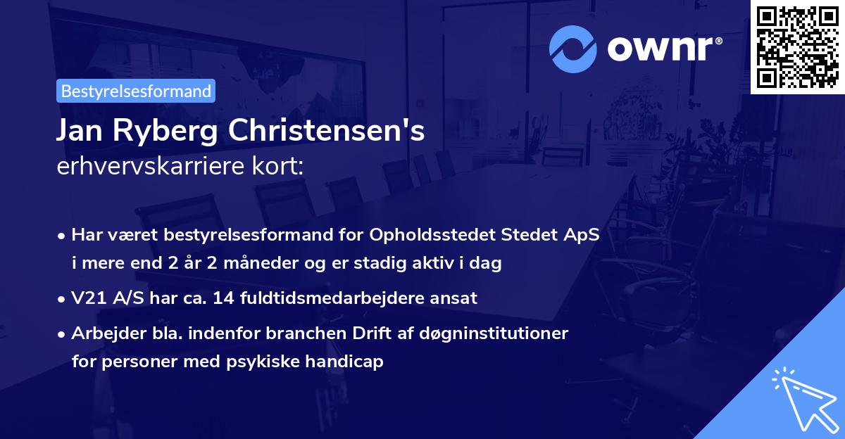 Jan Ryberg Christensen's erhvervskarriere kort