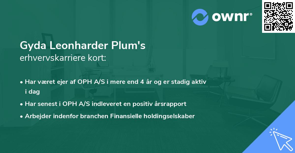 Gyda Leonharder Plum's erhvervskarriere kort