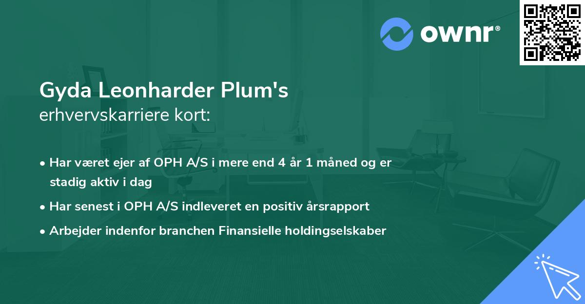 Gyda Leonharder Plum's erhvervskarriere kort