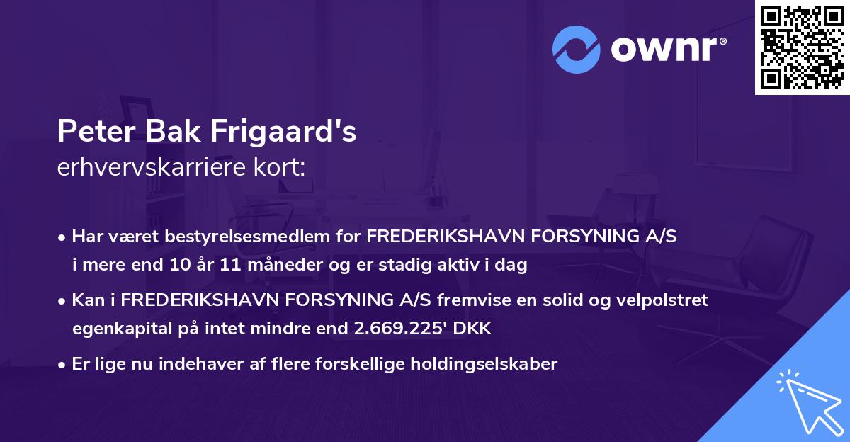 Peter Bak Frigaard's erhvervskarriere kort