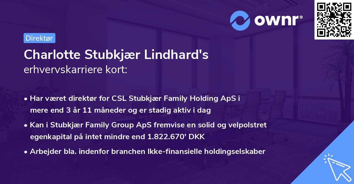 Charlotte Stubkjær Lindhard's erhvervskarriere kort