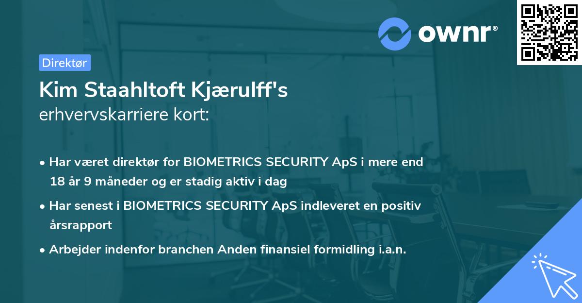 Kim Staahltoft Kjærulff's erhvervskarriere kort