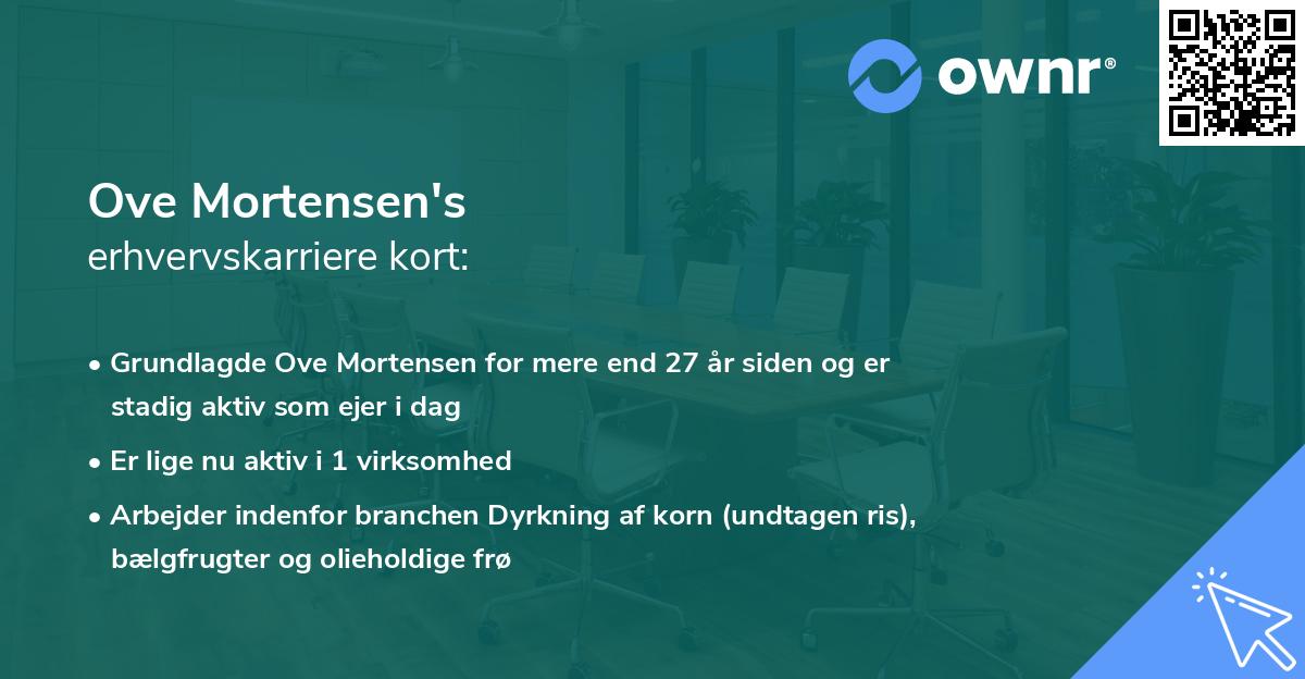 Ove Mortensen's erhvervskarriere kort