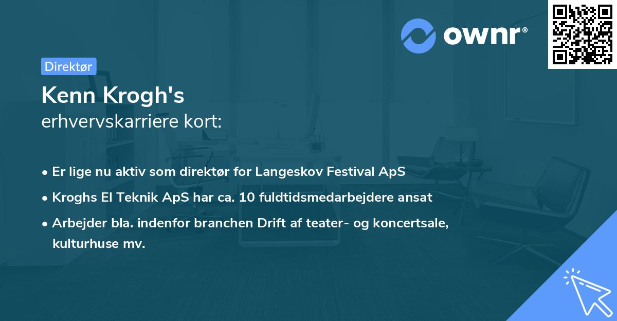 Kenn Krogh's erhvervskarriere kort