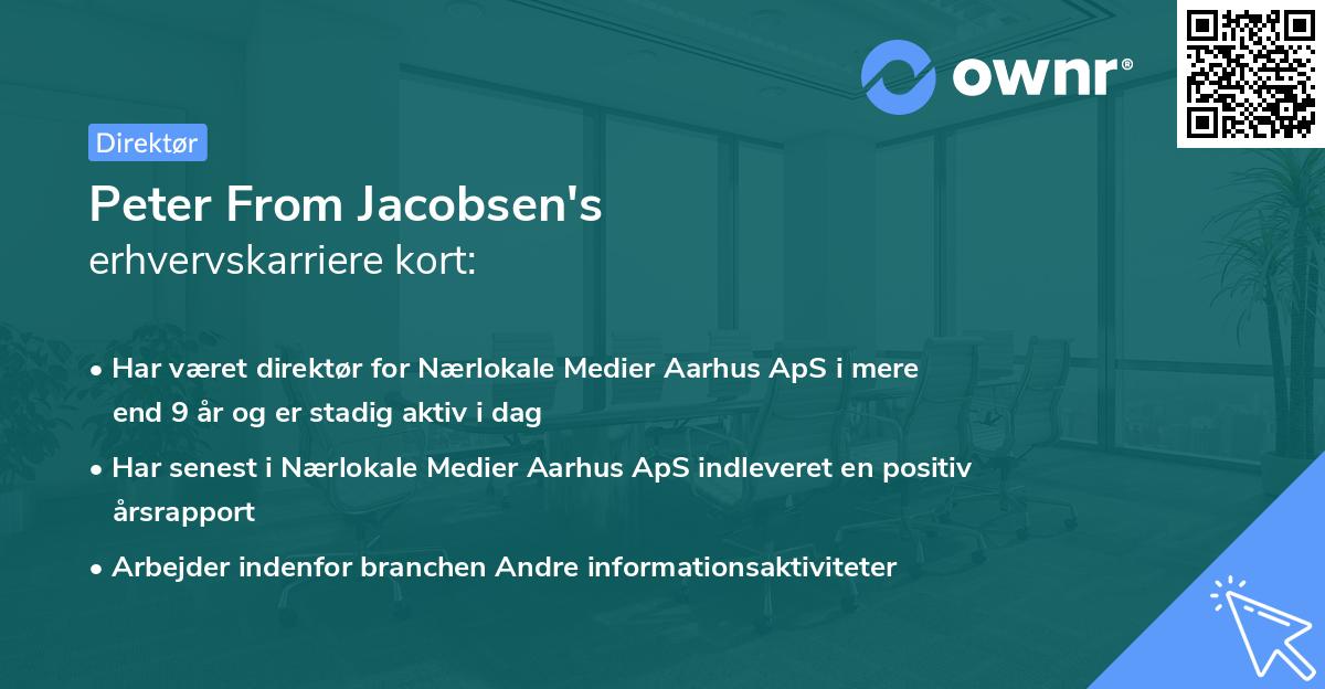 Peter From Jacobsen's erhvervskarriere kort