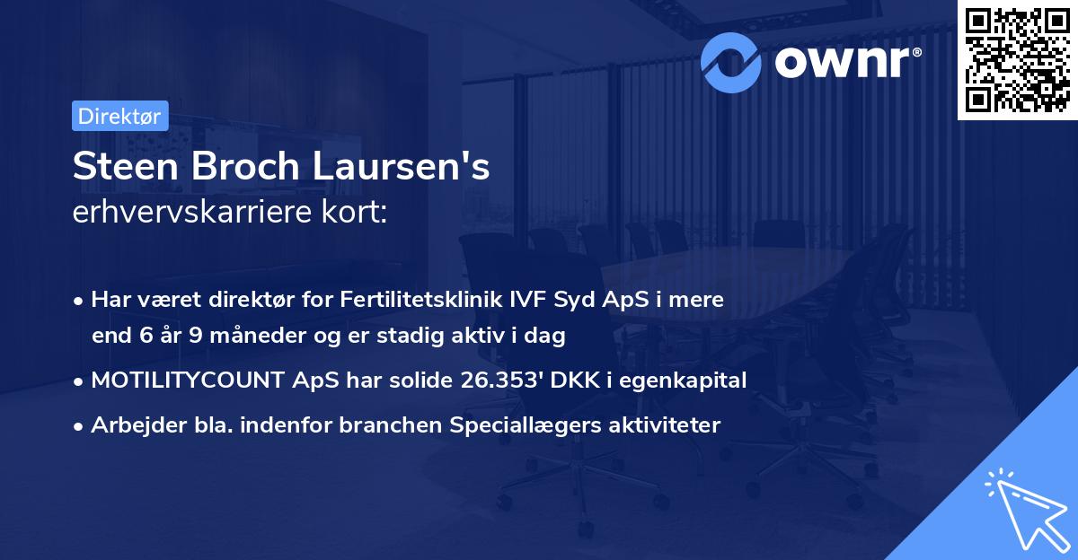 Steen Broch Laursen's erhvervskarriere kort