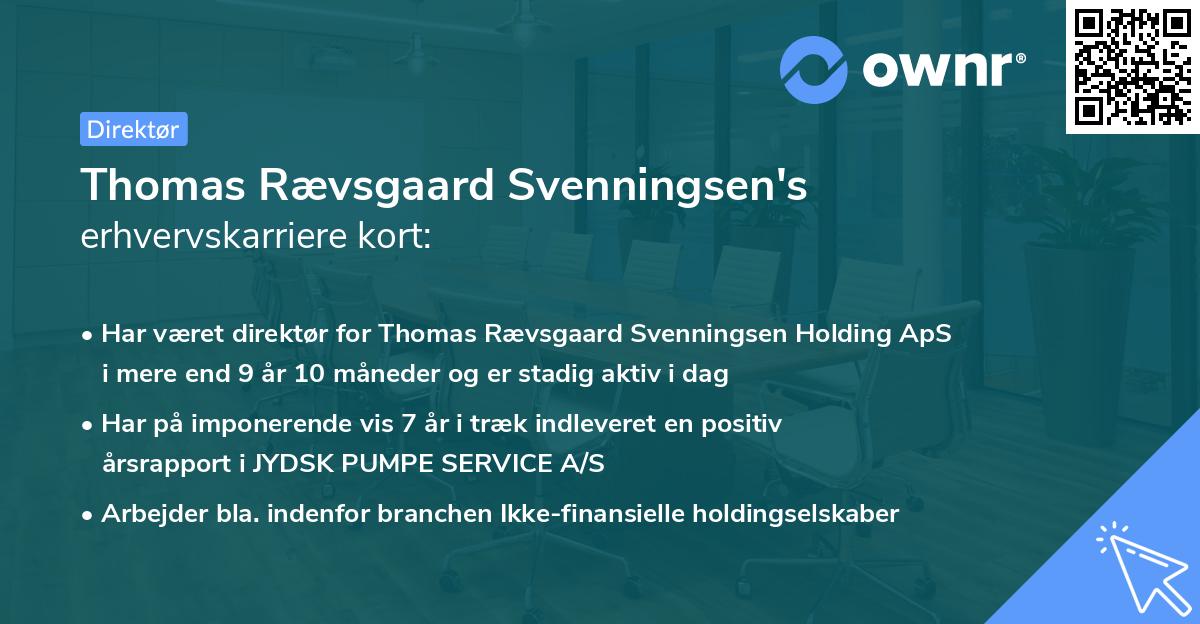 Thomas Rævsgaard Svenningsen's erhvervskarriere kort