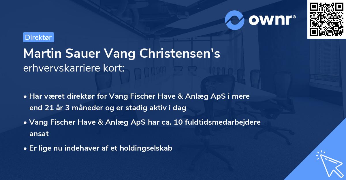 Martin Sauer Vang Christensen's erhvervskarriere kort