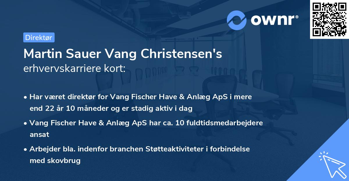 Martin Sauer Vang Christensen's erhvervskarriere kort