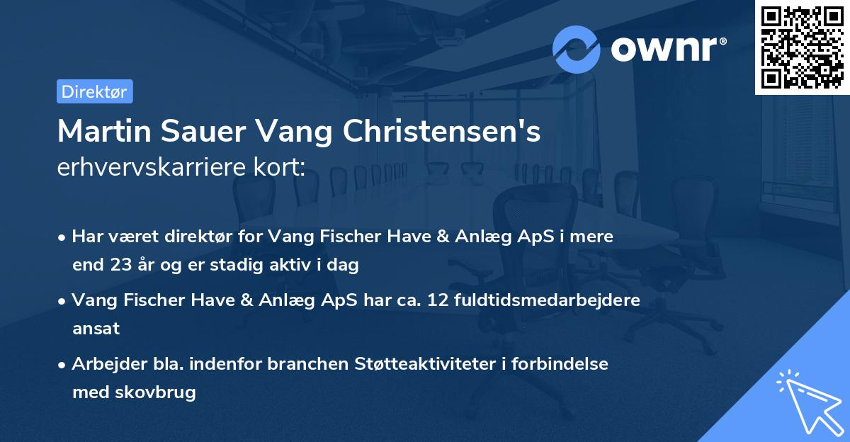 Martin Sauer Vang Christensen's erhvervskarriere kort