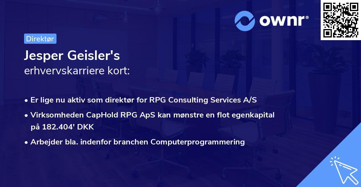 Jesper Geisler's erhvervskarriere kort