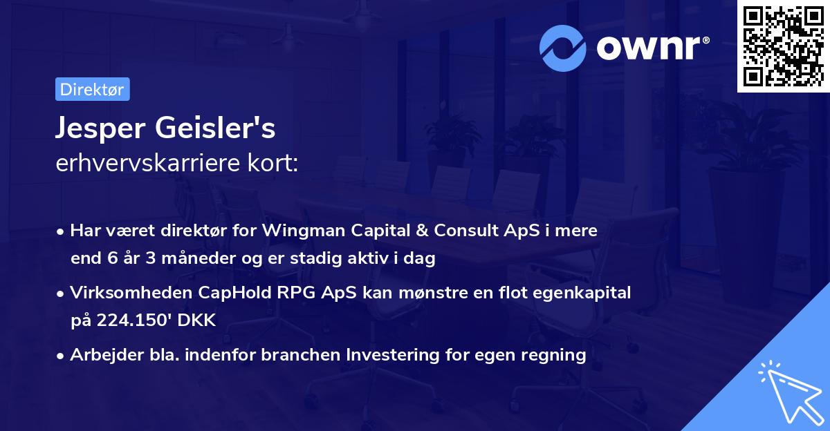 Jesper Geisler's erhvervskarriere kort