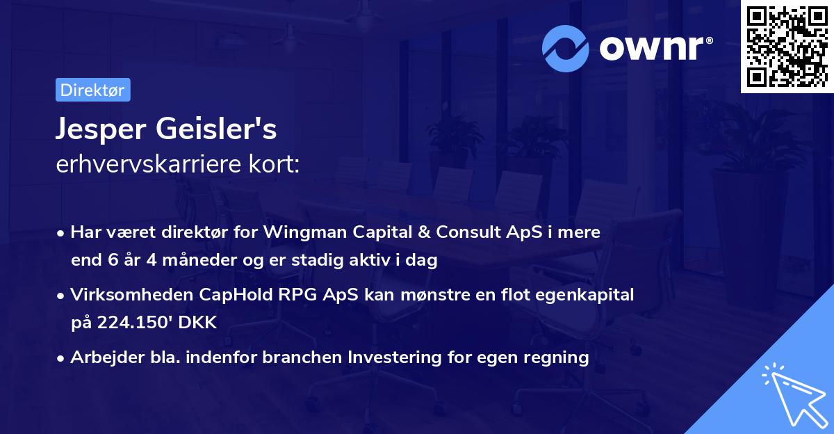 Jesper Geisler's erhvervskarriere kort