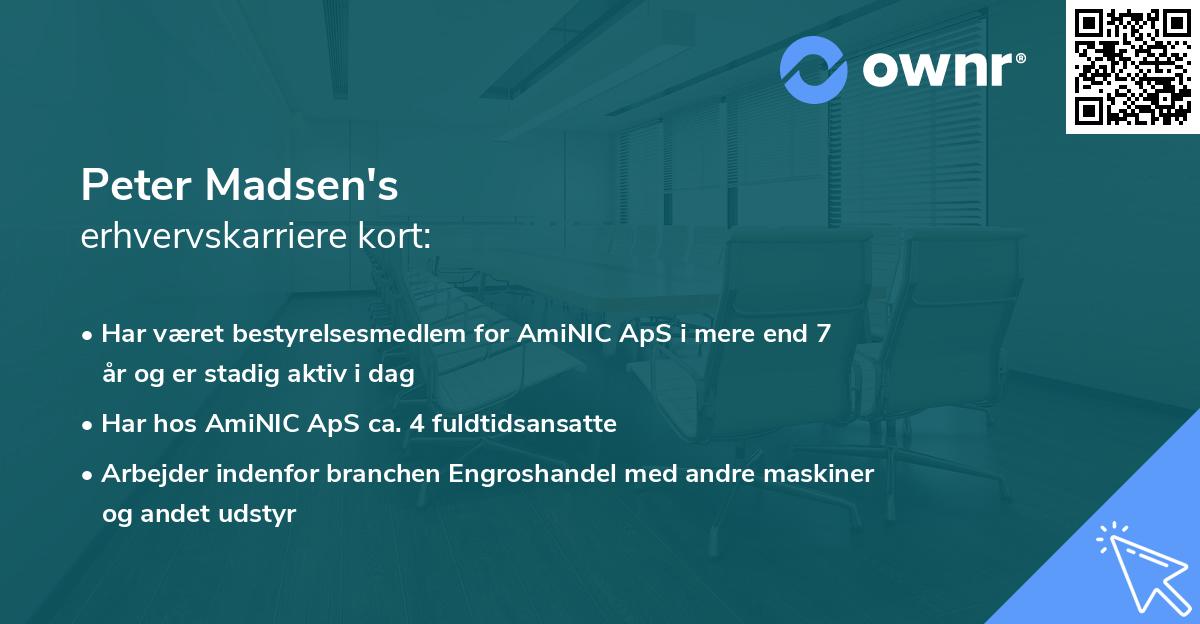 Peter Madsen's erhvervskarriere kort