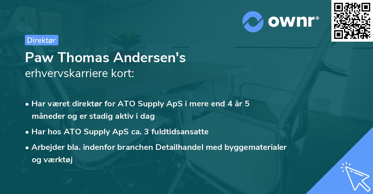 Paw Thomas Andersen's erhvervskarriere kort