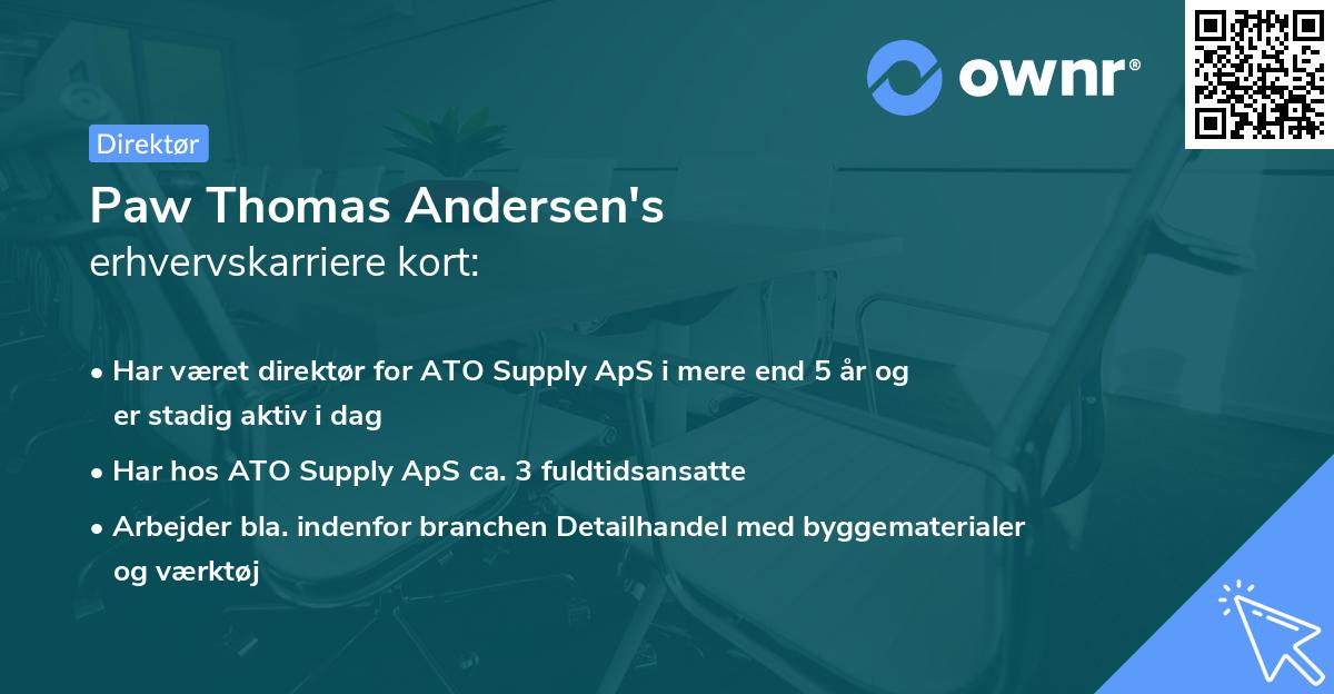 Paw Thomas Andersen's erhvervskarriere kort