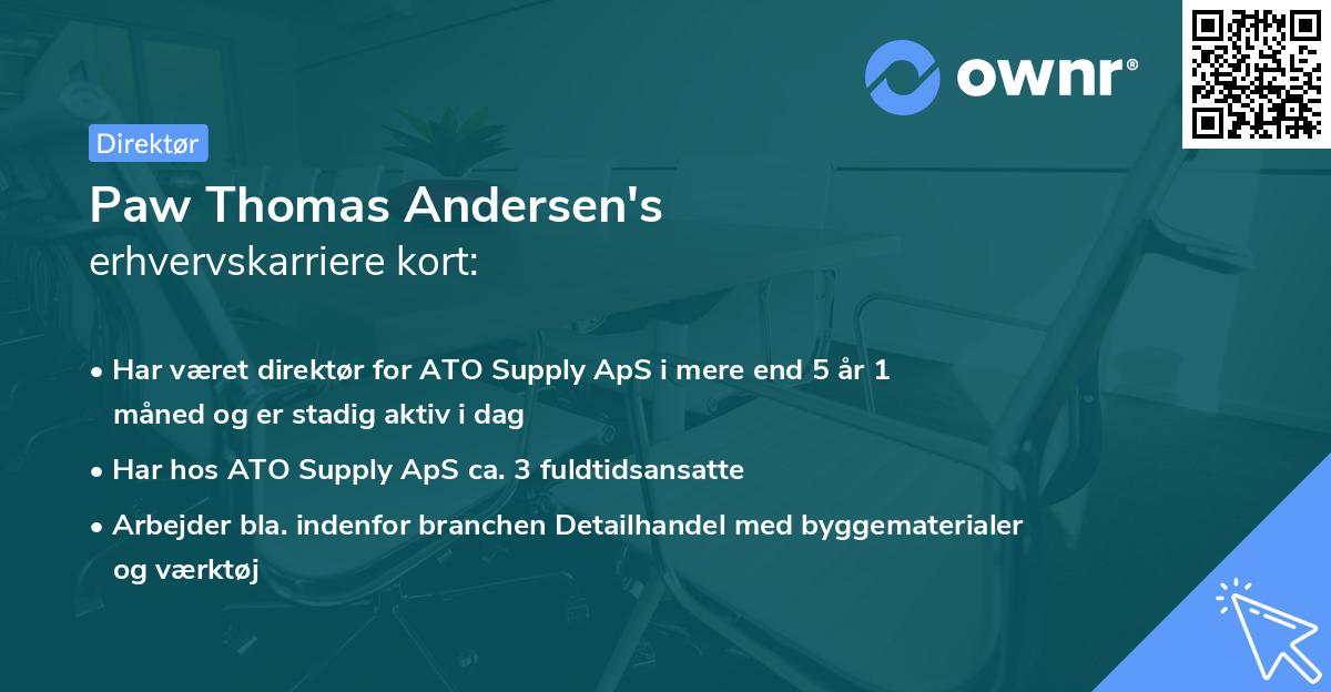 Paw Thomas Andersen's erhvervskarriere kort