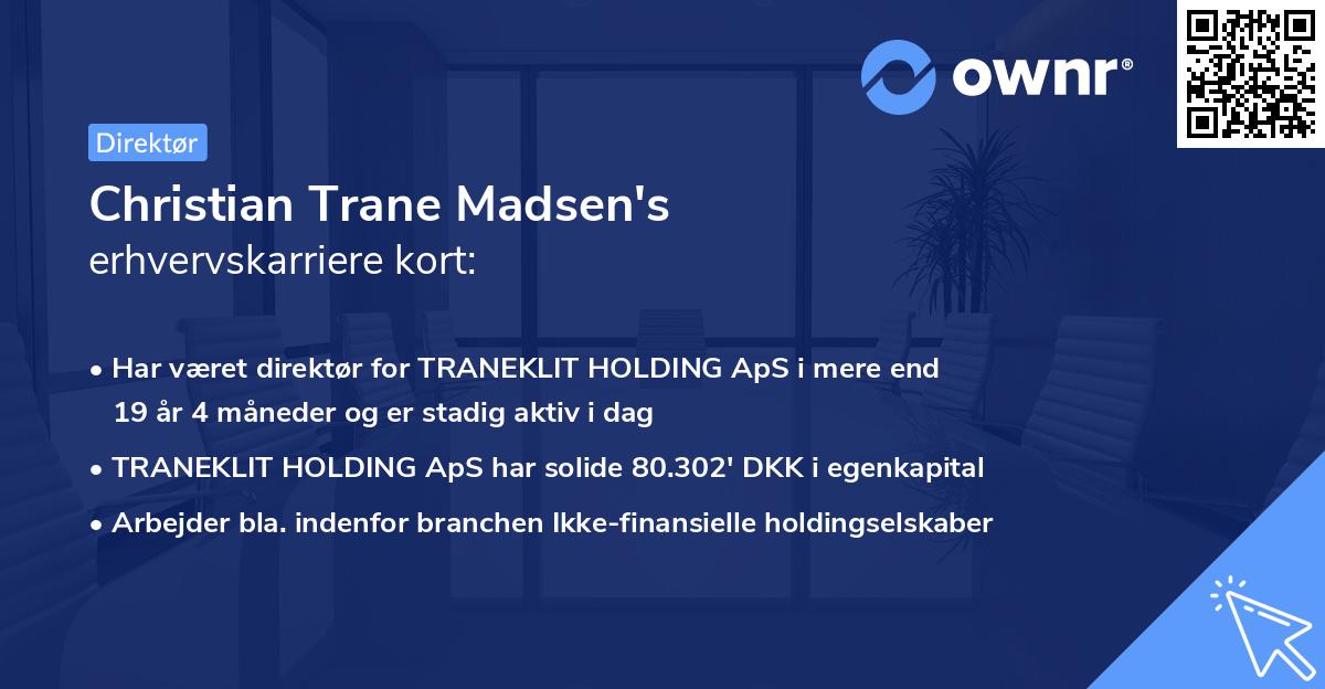 Christian Trane Madsen's erhvervskarriere kort