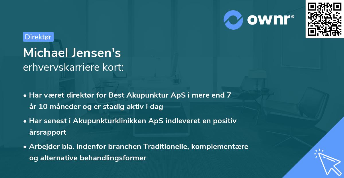 Michael Jensen's erhvervskarriere kort