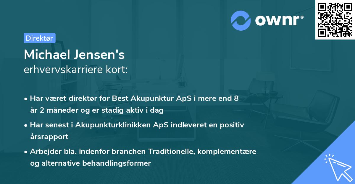 Michael Jensen's erhvervskarriere kort