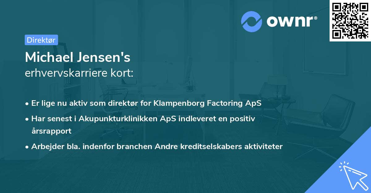Michael Jensen's erhvervskarriere kort