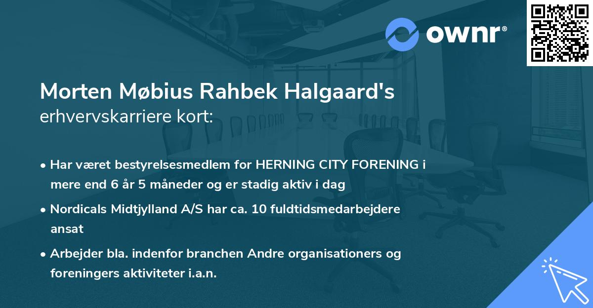Morten Møbius Rahbek Halgaard's erhvervskarriere kort