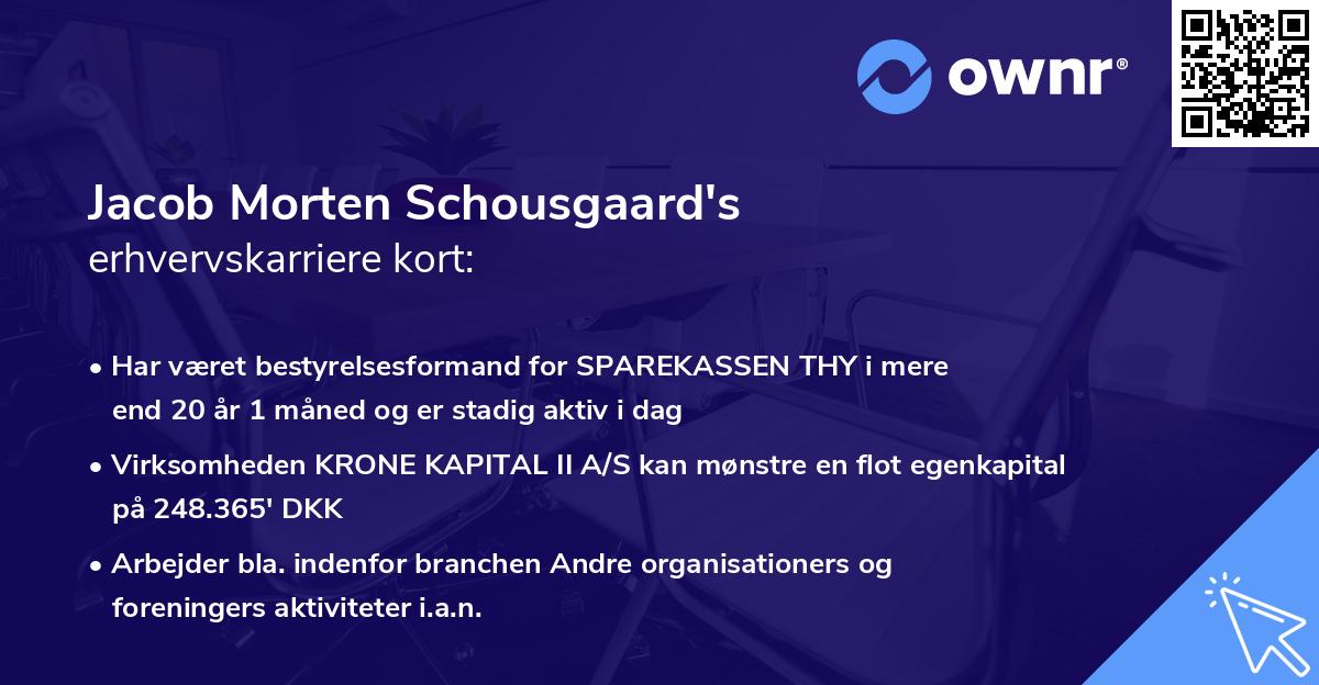 Jacob Morten Schousgaard's erhvervskarriere kort