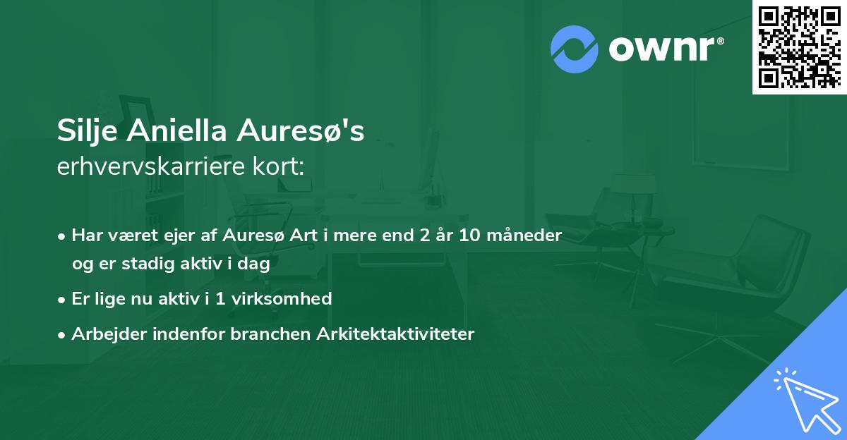 Silje Aniella Auresø's erhvervskarriere kort
