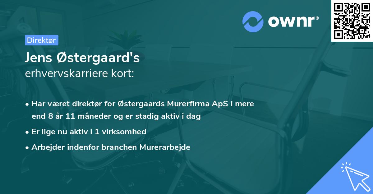 Jens Østergaard's erhvervskarriere kort